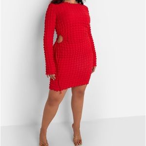REBDOLLS cut out mini popcorn dress